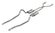 Load image into Gallery viewer, Pypes Performance Exhaust SMA940TE Crossmember Back w/H-Pipe Exhaust System 75-76 Mopar A-Body Split Rear Dual Exit 2.5 in Intermediate And Tail Pipe Turbo Pro Mufflers/Hardware Incl Tip Not Incl Catalytic Converter Incl Pypes Exhaust Exhaust System Kit Pypes Performance Exhaust   

