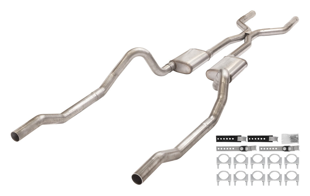 Pypes Performance Exhaust SMB43S 1966-1974 Mopar B-Body 3 Inch Crossmember Back Exhaust System With H-Pipe 409 Stainless With Street Pro Mufflers SMB43S Exhaust System Kit Pypes Performance Exhaust Default Title  
