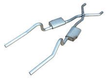 Load image into Gallery viewer, Pypes Performance Exhaust SME11S Crossmember Back w/X-Pipe Exhaust System 70-74 Mopar E-Body Split Rear Dual Exit 2.5 in Intermediate And Tail Pipe Violator Muffler/Hdw Incl Tip Not Incl Natural Finish 409 Stainless Steel Pypes Exhaust Exhaust System Kit Pypes Performance Exhaust Default Title  
