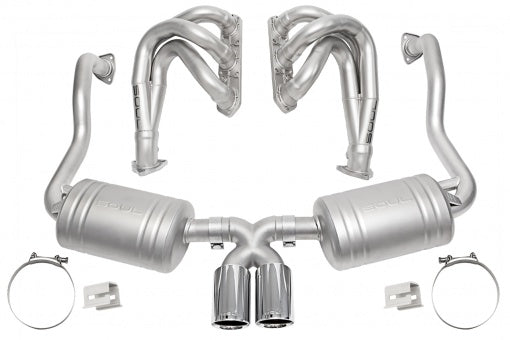 Porsche 986 Boxster SOUL Competition Exhaust Package Exhaust Soul Performance Straight Cut Single Wall Signature Satin 