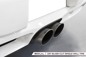 Porsche 987.2 / 981 Boxster / Cayman SOUL Bolt-On X-Pipe With Tips Exhaust Soul Performance Straight Cut Single Wall Satin Black 