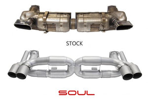 Porsche 997.1 Turbo Competition X-Pipe Exhaust System Exhaust Soul Performance Signature Satin GT2 Style Single Wall  
