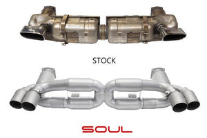 Porsche 997.1 Turbo Sport X-Pipe Exhaust System Exhaust Soul Performance Signature Satin GT2 Style Single Wall  