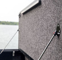 Load image into Gallery viewer, TrailFX TFX5703 Hard Tri Fold Non-Lockable Black Aluminum With Carpeted Under Panels Default TrailFX
