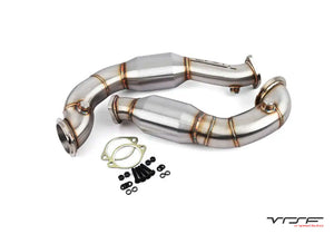 VRSF 3″ Cast Stainless Steel Catless Downpipes N54 V2 2007 – 2010 BMW 335i / 2008 – 2012 BMW 135i Exhaust VRSF Brushed Catted 