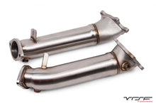 Load image into Gallery viewer, VRSF Nissan GTR 3.5&quot; Catless Cast Bellmouth Downpipes Exhaust VRSF   
