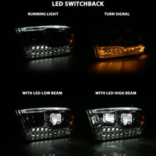 Load image into Gallery viewer, ANZO 2009-2018 Dodge Ram 1500 Led Projector Plank Style Switchback H.L Halo Chrome Amber (OE Style) Headlights ANZO
