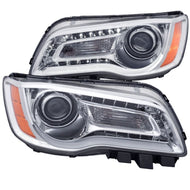 ANZO 2011-2014 Chrysler 300 Projector Headlights w/ Plank Style Design Chrome Headlights ANZO
