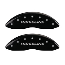 Load image into Gallery viewer, MGP 4 Caliper Covers Engraved Front &amp; Rear Ridgeline Black Finish Silver Char 2019 Honda Ridgeline Caliper Covers MGP   
