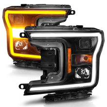 Load image into Gallery viewer, ANZO 2018-2020 Ford F-150 Projector Headlight w/ Plank Style Switchback Black Housing Headlights ANZO
