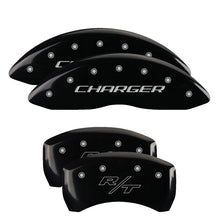 Load image into Gallery viewer, MGP 4 Caliper Covers Engraved Front Charger Engraved Rear RT Black finish silver ch Caliper Covers MGP
