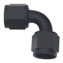 Load image into Gallery viewer, DeatschWerks 8AN Flare Female Swivel 90-Degree to 8AN Flare Female Swivel - Anodized Matte Black Fittings DeatschWerks

