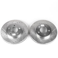 Power Stop 94-00 Ford Taurus Front Evolution Drilled & Slotted Rotors - Pair Brake Rotors - Slot & Drilled PowerStop