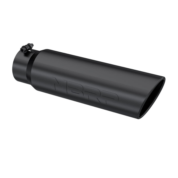 MBRP Universal 5in OD Angled Rolled End 4in Inlet 18in Lgth Black Finish Exhaust Tip Tips MBRP   
