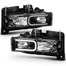 Load image into Gallery viewer, ANZO 1999-2000 Cadillac Escalade Crystal Headlights Light Bar Black Housing (Pair) Headlights ANZO
