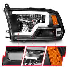 Load image into Gallery viewer, ANZO 2009-2020 Dodge Ram 1500 Full LED Square Projector Headlights w/ Chrome Housing Black Amber Headlights ANZO
