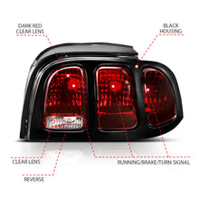Load image into Gallery viewer, ANZO 1994-1998 Ford Mustang Taillight Dark Red Lens (OE Style) Tail Lights ANZO
