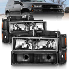 Load image into Gallery viewer, ANZO 88-98 Chevrolet C1500 Crystal Headlights Black Headlights ANZO

