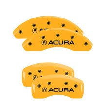 Load image into Gallery viewer, MGP 4 Caliper Covers Engraved Front &amp; Rear Acura Yellow Finish Black Char 2006 Acura TSX Caliper Covers MGP
