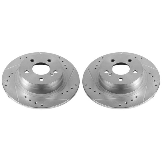 Power Stop 12-16 Mercedes-Benz C250 Rear Evolution Drilled & Slotted Rotors - Pair Brake Rotors - Slot & Drilled PowerStop