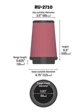 Load image into Gallery viewer, K&amp;N Universal Rubber Filter Round Tprd 3.313in Flange ID x 4.75in Base OD x 3.5in Top OD x 6.5in H Air Filters - Universal Fit K&amp;N Engineering   

