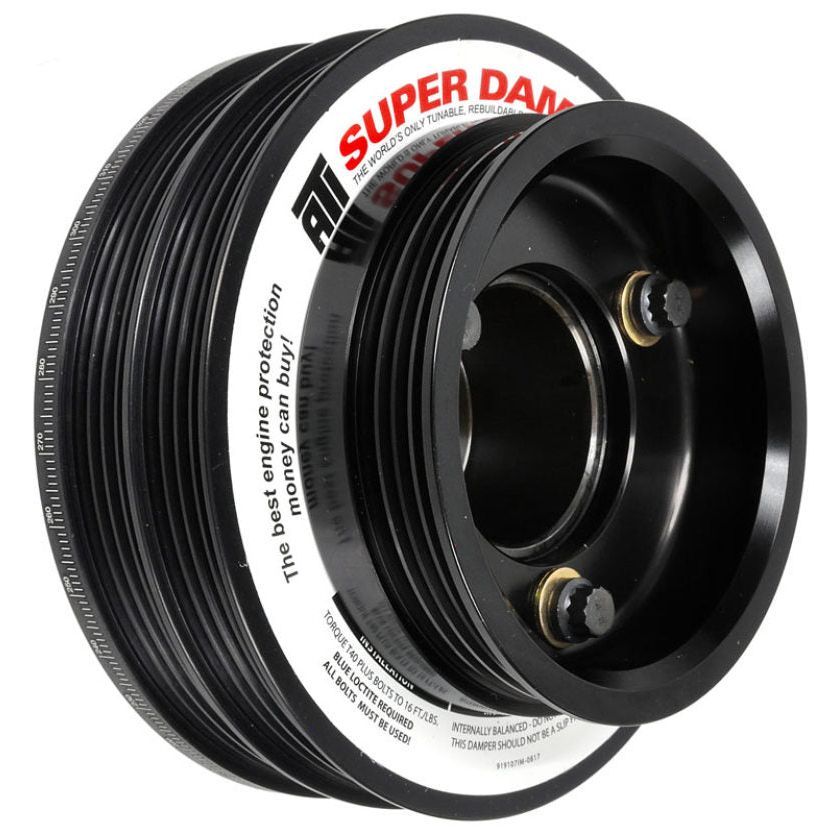 ATI Damper - 5.67in - Alum - (2) 4 Grv - Nissan RB26 - R32 Only - 1Pc - w/Power Steering Pulley Crankshaft Dampers ATI