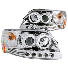 Load image into Gallery viewer, ANZO 1997.5-2003 Ford F-150 Projector Headlights w/ Halo and LED Chrome 1pc Headlights ANZO
