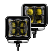 Load image into Gallery viewer, Go Rhino Xplor Blackout Series Cube LED Flood Light Kit (Surface/Threaded Stud Mnt) 3x3 - Blk (Pair) Light Bars &amp; Cubes Go Rhino   
