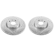 Power Stop 12-18 Fiat 500 Front Evolution Drilled & Slotted Rotors - Pair Brake Rotors - Slot & Drilled PowerStop