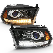 Load image into Gallery viewer, ANZO 2009-2018 Dodge Ram 1500 Projector Plank Style Switchback H.L Halo Black Amber (OE Style) Headlights ANZO
