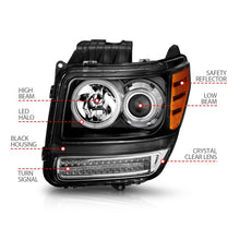 Load image into Gallery viewer, ANZO 2007-2012 Dodge Nitro Projector Headlights w/ Halo Black (CCFL) G2 Headlights ANZO
