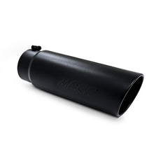 Load image into Gallery viewer, MBRP Universal Tip 6in OD Angled Rolled End 5in Inlet 18in Lgth Black Finish Exhaust Tips MBRP   
