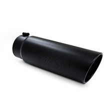 Load image into Gallery viewer, MBRP Universal Tip 6in OD Angled Rolled End 5in Inlet 18in Lgth Black Finish Exhaust Tips MBRP
