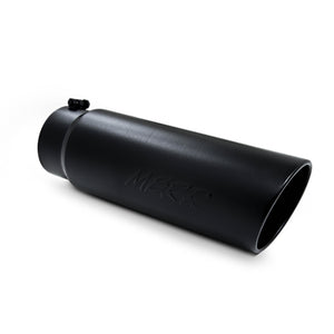 MBRP Universal Tip 6in OD Angled Rolled End 5in Inlet 18in Lgth Black Finish Exhaust Tips MBRP   