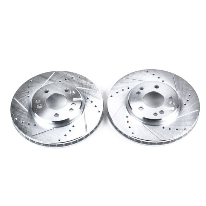 Power Stop 90-93 Mercedes-Benz 300SL Front Evolution Drilled & Slotted Rotors - Pair Brake Rotors - Slot & Drilled PowerStop