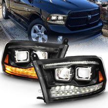 Load image into Gallery viewer, ANZO 2009-2018 Dodge Ram 1500 Led Projector Plank Style Switchback H.L Halo Black Amber (OE Style) Headlights ANZO
