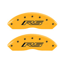 Load image into Gallery viewer, MGP 4 Caliper Covers Engraved Front &amp; Rear Gen 5/RS Yellow finish black ch Caliper Covers MGP
