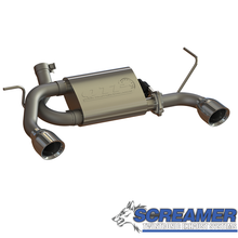 Load image into Gallery viewer, QTP 07-18 Jeep Wrangler 3.6L/3.8L 304SS Screamer Axle Back Exhaust w/4in Tips Axle Back QTP
