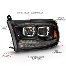 Load image into Gallery viewer, ANZO 2009-2018 Dodge Ram 1500 Led Projector Plank Style Switchback H.L Halo Black Amber (OE Style) Headlights ANZO
