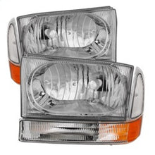 Load image into Gallery viewer, Xtune Ford F250/350/450 Superduty 99-04 Crystal Headlights w/ Bumper Lights HD-JH-FF25099-AM-C Headlights SPYDER
