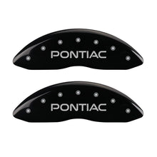 Load image into Gallery viewer, MGP 4 Caliper Covers Engraved Front Pontiac Rear Arrow Black Finish Sil Char 2004 Pontiac Bonneville Caliper Covers MGP
