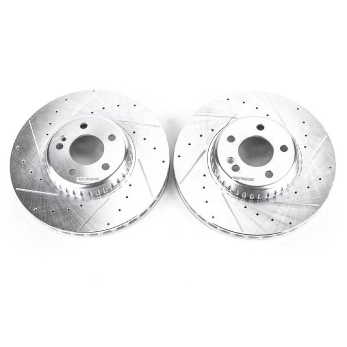 Power Stop 15-18 Mercedes-Benz C300 Front Evolution Drilled & Slotted Rotors - Pair Brake Rotors - Slot & Drilled PowerStop