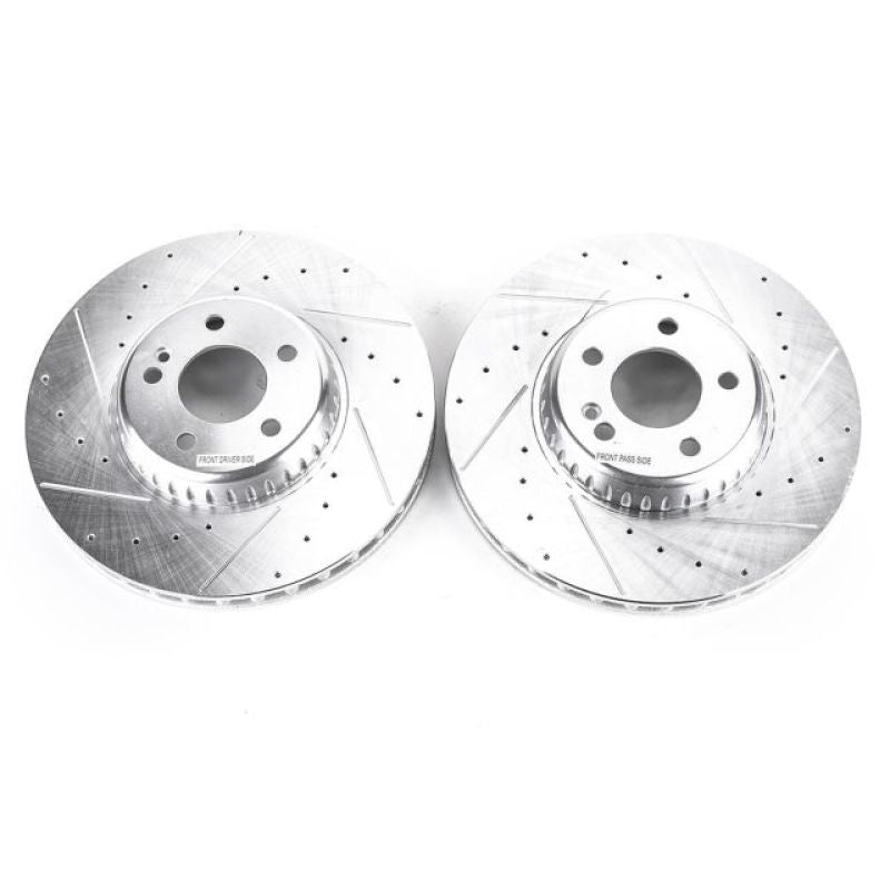 Power Stop 15-18 Mercedes-Benz C300 Front Evolution Drilled & Slotted Rotors - Pair Brake Rotors - Slot & Drilled PowerStop