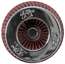 Load image into Gallery viewer, K&amp;N Universal Air Filter Chrome Round Tapered Red - 4in Flange ID x 1.125in Flange Length x 5.5in H Air Filters - Universal Fit K&amp;N Engineering   
