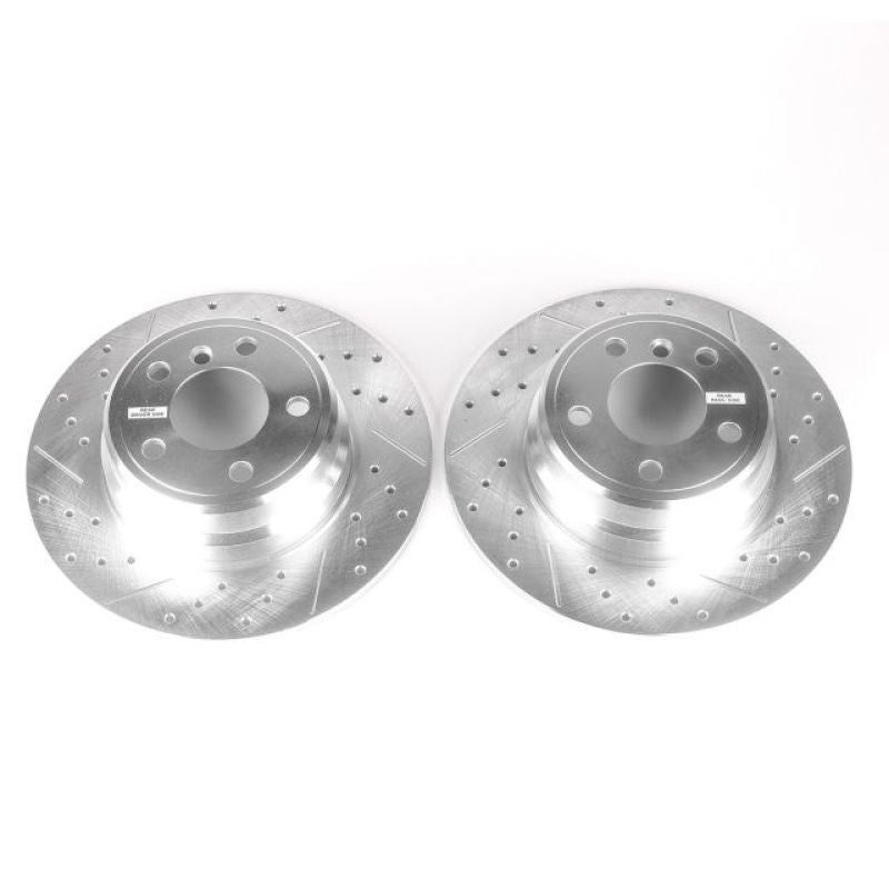 Power Stop 00-06 BMW X5 Rear Evolution Drilled & Slotted Rotors - Pair Brake Rotors - Slot & Drilled PowerStop