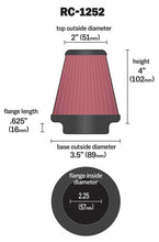Load image into Gallery viewer, K&amp;N Universal Chrome Filter 2.25in Flange / 3.5in Base / 2in Top / 4in Height - 2 Per Box Air Filters - Universal Fit K&amp;N Engineering   
