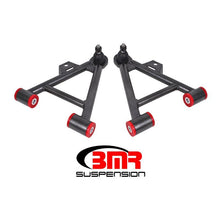 Load image into Gallery viewer, BMR 79-93 Mustang Lower Non-Adj. A-Arms (Coilover Only) w/ STD. Ball Joint (Poly) - Black Hammertone Control Arms BMR Suspension
