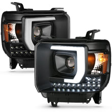Load image into Gallery viewer, ANZO 2014-2015 Gmc Sierra 1500HD Projector Plank Style Headlight Black W/ Drl Headlights ANZO
