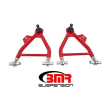 Load image into Gallery viewer, BMR 94-04 Mustang Lower A-Arms (Coilover Only) w/ Adj. Rod End and Tall Ball Joint - Red Control Arms BMR Suspension
