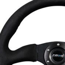 Load image into Gallery viewer, NRG Reinforced Steering Wheel (350mm / 2.5in. Deep)Blk Alcantara Comfort Grip w/4mm Matte Blk Spokes Steering Wheels NRG
